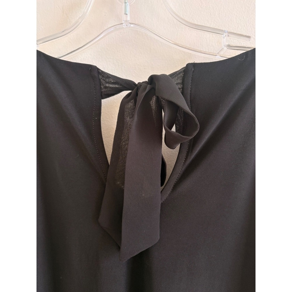 White House Black Market Black‎ Pearl Chain Halter Neck Tie Back Top Small - Picture 6 of 6